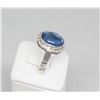 Image 5 : Blue Caboshon Blue Topaz  DIamond Ring