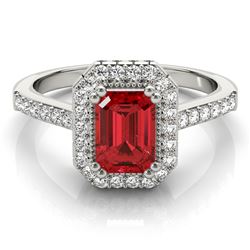 0.6ct Ruby 14K White Gold Ring 5.00gm