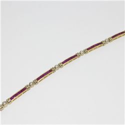 14k Yellow Gold Ruby.Diamond Bracelet-2