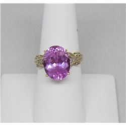 Pink Topaz with Diamond ring