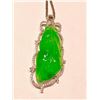 Image 1 : 82.33ct  100% Natural imperial jadeite jade Type A very rare with 1.50ct diamond and 18K gold chain