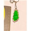 Image 2 : 82.33ct  100% Natural imperial jadeite jade Type A very rare with 1.50ct diamond and 18K gold chain