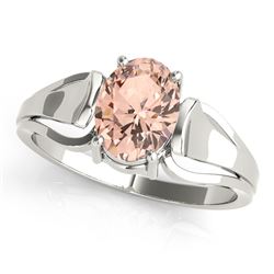 2.5ct Morganite 14K White Gold Ring 3.25gm