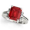 Image 1 : 3ct Ruby Treated 14K White Gold Ring 4.06gm