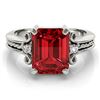 Image 2 : 3ct Ruby Treated 14K White Gold Ring 4.06gm