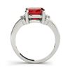 Image 3 : 3ct Ruby Treated 14K White Gold Ring 4.06gm