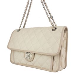 Chanel Caviar beige flap bag