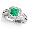 Image 1 : 0.2ct Emerald 14K White Gold Ring 4.88gm