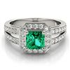 Image 2 : 0.2ct Emerald 14K White Gold Ring 4.88gm