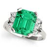 Image 1 : 2ct Emerald 14K White Gold Ring 3.50gm