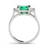 Image 3 : 2ct Emerald 14K White Gold Ring 3.50gm