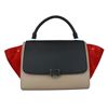 Image 1 : Celine Tri-color Smooth Leather and Suedu Trapeze Bag