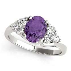 0.6ct Purple Sapphire 14K White Gold Ring 3.04gm