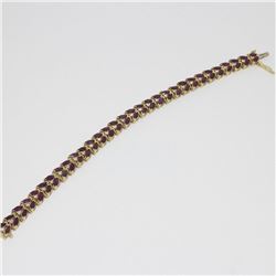14k Yellow Gold Ruby.Diamond Bracelet-3
