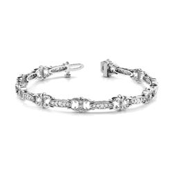 1 ct tw Diamond 14K W/Y/R Gold  Bracelet 13.8gm