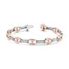 Image 3 : 1 ct tw Diamond 14K W/Y/R Gold  Bracelet 13.8gm