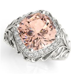 3ct Morganite 14K White Gold Ring 3.98gm