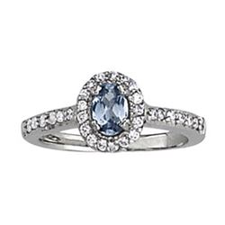 1.5ct Light Color Sapphire 14K White Gold Ring 4.60gm