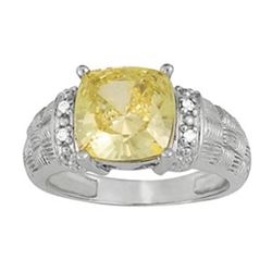 2ct Yellow sapphire 14K White Gold Ring 4.49gm