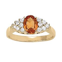 1ct Orange Sapphire 14K Yellow Gold Ring 3.21gm