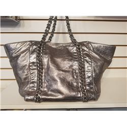 Chanel Modern Chain Tote Metallic Calfskin Bag