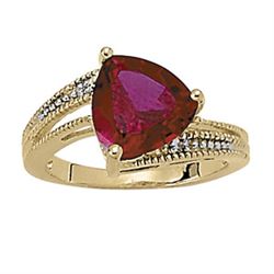 5ct Ruby Treated 14K Yellow Gold Ring 3.73gm