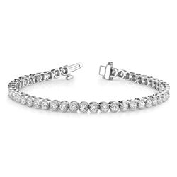 3 7/8 ct tw Diamond 14K W/Y/R Gold  Bracelet 15.4gm