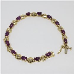 14k Yellow Gold amethyst Bracelet