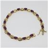 Image 1 : 14k Yellow Gold amethyst Bracelet