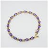 Image 1 : 14k Yellow Gold Cabochon Garnet Bracelet-2