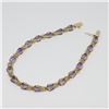 Image 3 : 14k Yellow Gold Cabochon Garnet Bracelet-2