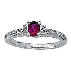 0.6ct Ruby 14K White Gold Ring 3.18gm