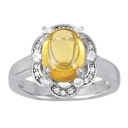 4ct Yellow Sapphire Treated 14K White Gold Ring 6.57gm