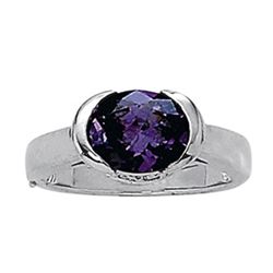 3ct Sapphire 14K White Gold Ring 5.48gm