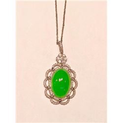 68.75ct 100% Natural imperial jadeite jade Type A very rare 18K White Gold