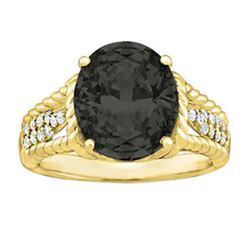 2ct Blue Sapphire 14K Yellow Gold Ring 5.42gm