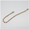 Image 2 : 14k Yellow Gold Pink Ice Stone Bracelet
