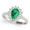 Image 1 : 0.6ct Emerald 14K White Gold Ring 2.77gm