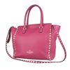 Image 2 : VALENTINO Vitello Rockstud Double Handle Tote Pink