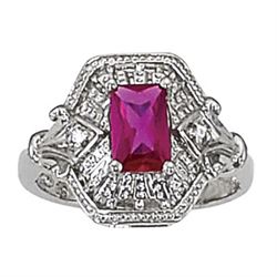 1ct Ruby 14K White Gold Ring 4.13gm