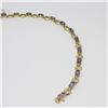 Image 2 : 14k Yellow Gold Cabochon Garnet Bracelet