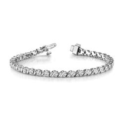 3 ct tw Diamond 14K W/Y/R Gold  Bracelet 10.1gm