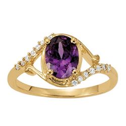 1.5ct Purple sapphire 14K Yellow Gold Ring 2.92gm