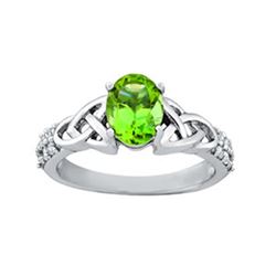 1.5ct Peridot 14K White Gold Ring 4.18gm