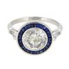 Image 1 : 14KT White Gold 2.20ctw Diamond and Sapphire Ring