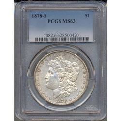 1878-S $1 Morgan Silver Dollar Coin PCGS MS63