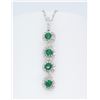 Image 1 : 18KT White Gold Emerald and Diamond Pendant