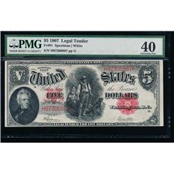 1907 $5 Legal Tender Note PMG 40