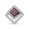 Image 1 : 14KT White Gold 0.47ctw Ruby and Diamond Pendant with Chain