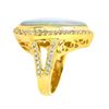 Image 2 : 14KT Yellow Gold 9.00ct Heart Shaped Opal and Diamond Ring